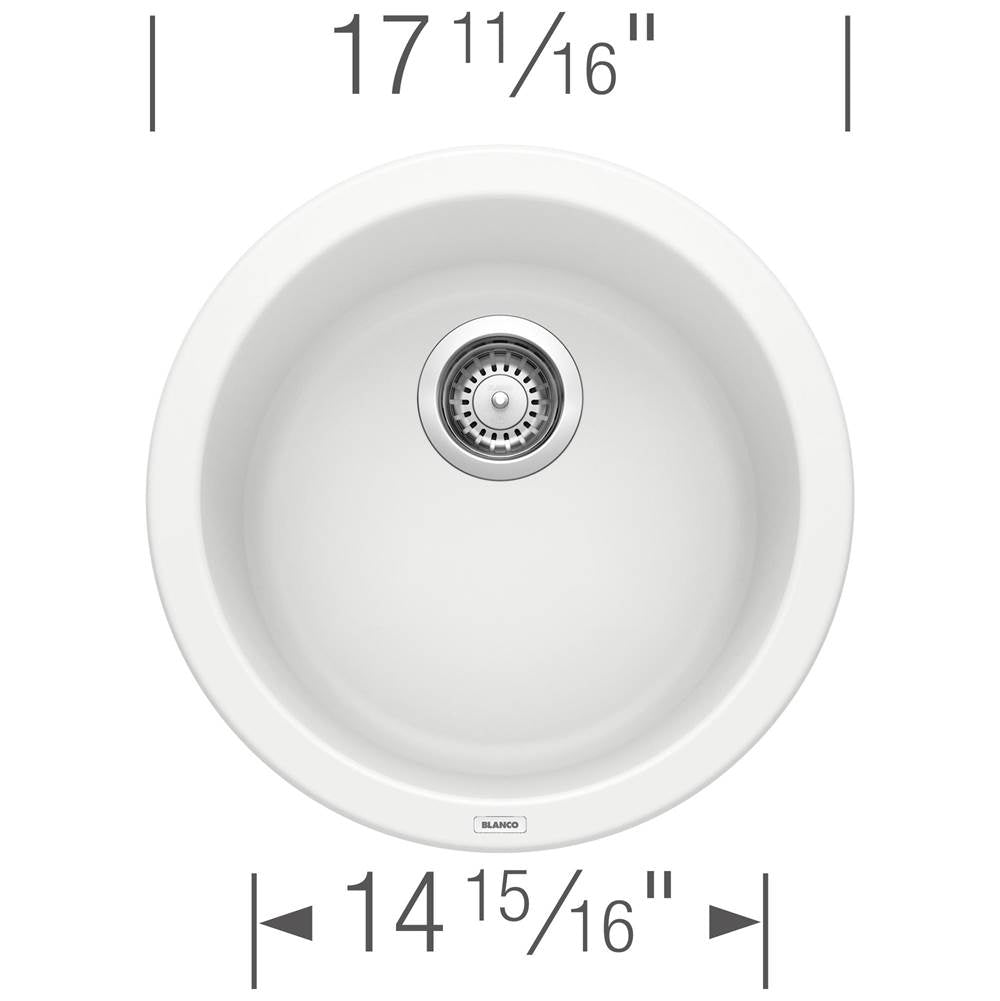 Rondo SILGRANIT 18'' Dual Mount Bar Sink - White