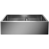 Blanco - Quatrus R15 33'' 60/40 Double Bowl Apron-Front Stainless Steel Farmhouse Sink with Low Divide - Satin Polish