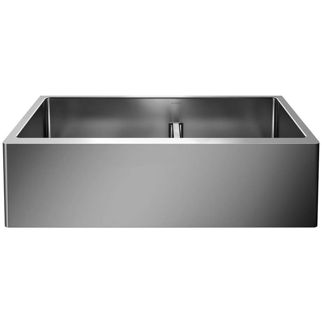 Blanco - Quatrus R15 33'' 60/40 Double Bowl Apron-Front Stainless Steel Farmhouse Sink with Low Divide - Satin Polish