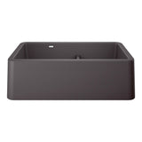 Blanco - Ikon SILGRANIT 33'' Double Bowl Apron-Front Farmhouse Sink with Low Divide - Cinder - Cinder