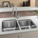 Stellar 32'' 60/40 Double Bowl Undermount Stainless Steel Kitchen Sink