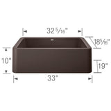 Ikon SILGRANIT 33'' Single Bowl Apron-Front Farmhouse Sink - Anthracite