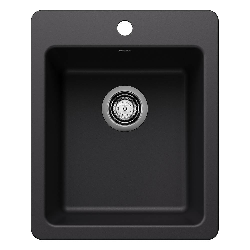 Blanco - Liven SILGRANIT 17'' Dual Mount Bar Sink - Coal Black - Coal Black