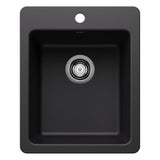 Blanco - Liven SILGRANIT 17'' Dual Mount Bar Sink - Coal Black - Coal Black