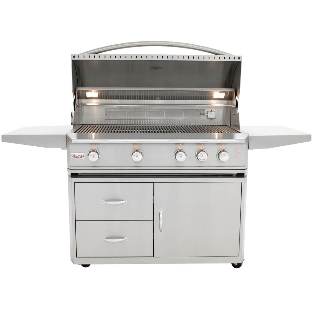 Blaze Professional 44-Inch Gas Grill With Rear Infrared Burner on Cart