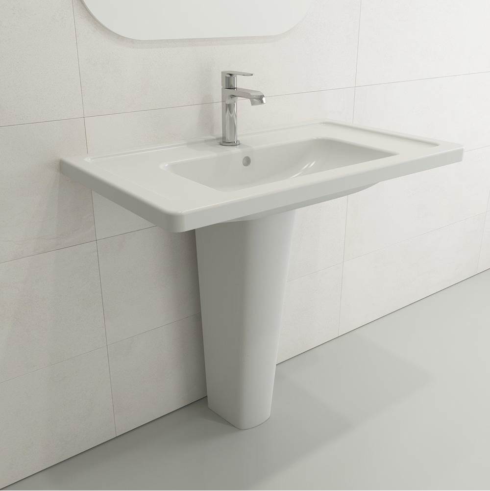 BOCCHI - Taormina Pedestal Base Fireclay 27.25 in. in Matte White - Matte White