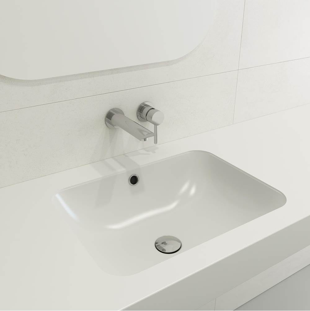 BOCCHI - Scala Undermount Sink Fireclay 21.75 in. with Overflow in Matte White - Matte White