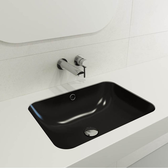 BOCCHI - Scala Undermount Sink Fireclay 21.75 in. with Overflow in Matte Black - Matte Black