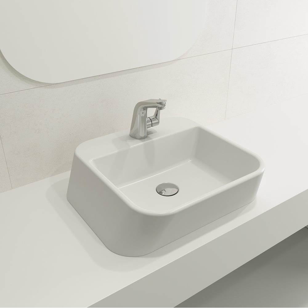 BOCCHI - Firenze Vessel Fireclay 19.75 in. 1-Hole in Matte White - Matte White