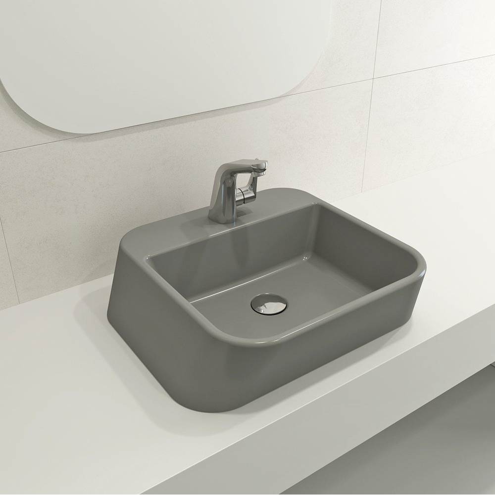 BOCCHI - Firenze Vessel Fireclay 19.75 in. 1-Hole in Matte Gray - Matte Gray