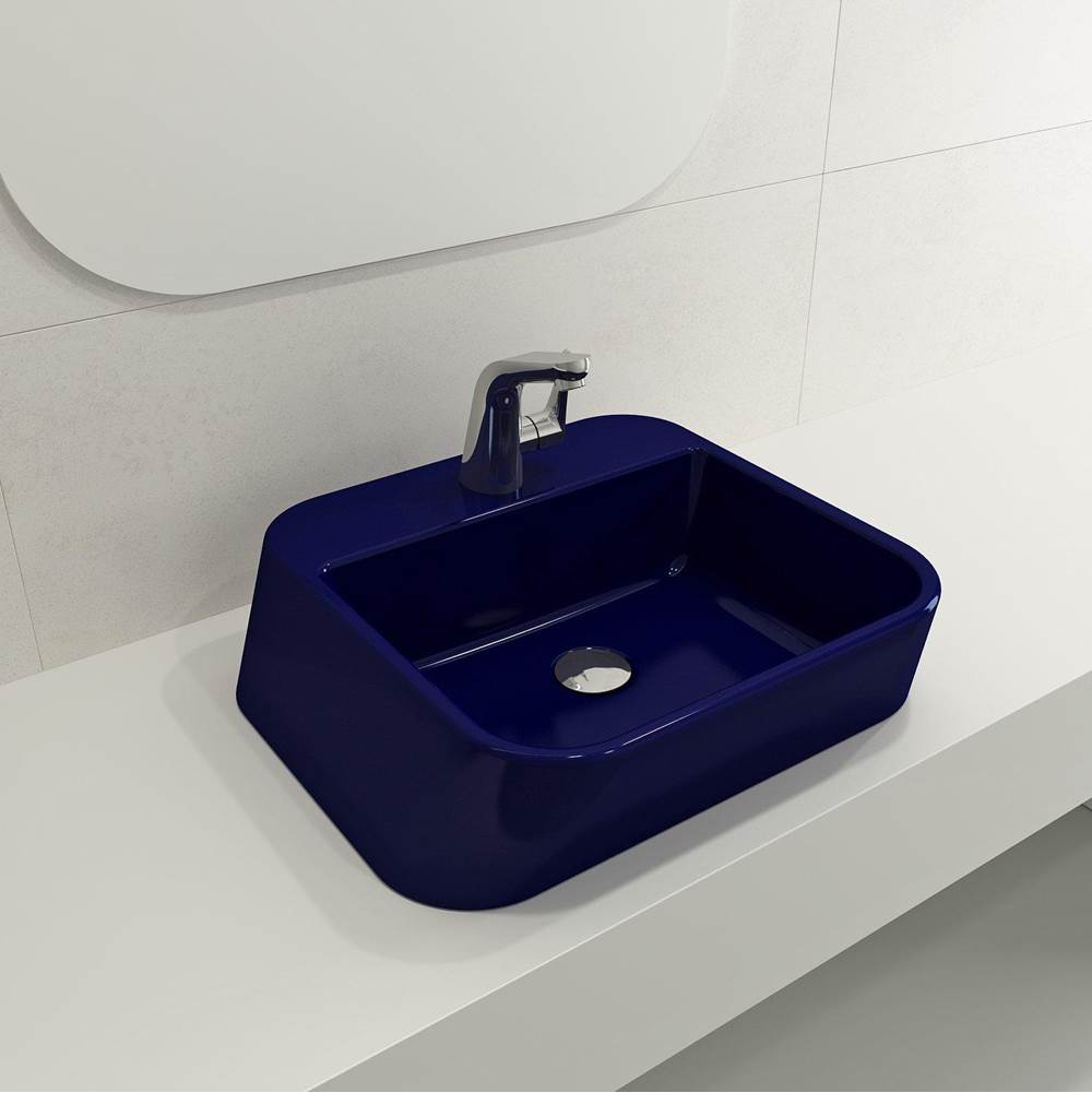 BOCCHI - Firenze Vessel Fireclay 19.75 in. 1-Hole in Sapphire Blue - Sapphire Blue