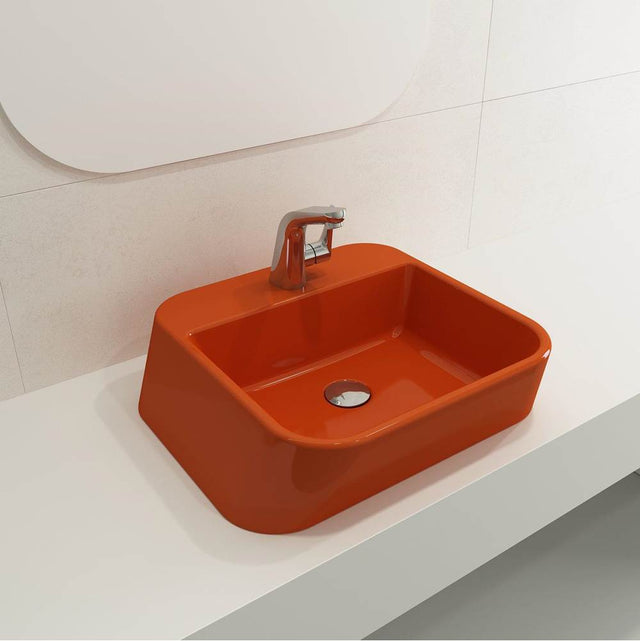 BOCCHI - Firenze Vessel Fireclay 19.75 in. 1-Hole in Orange - Orange