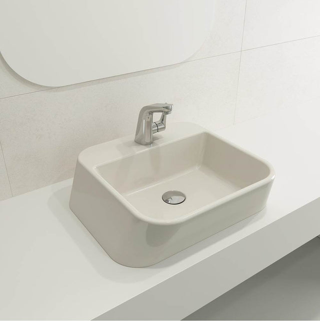 BOCCHI - Firenze Vessel Fireclay 19.75 in. 1-Hole in Biscuit - Biscuit