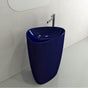 BOCCHI - Etna Monoblock Pedestal Sink Fireclay 33.75 in. with Matching Drain Cover in Sapphire Blue - Sapphire Blue