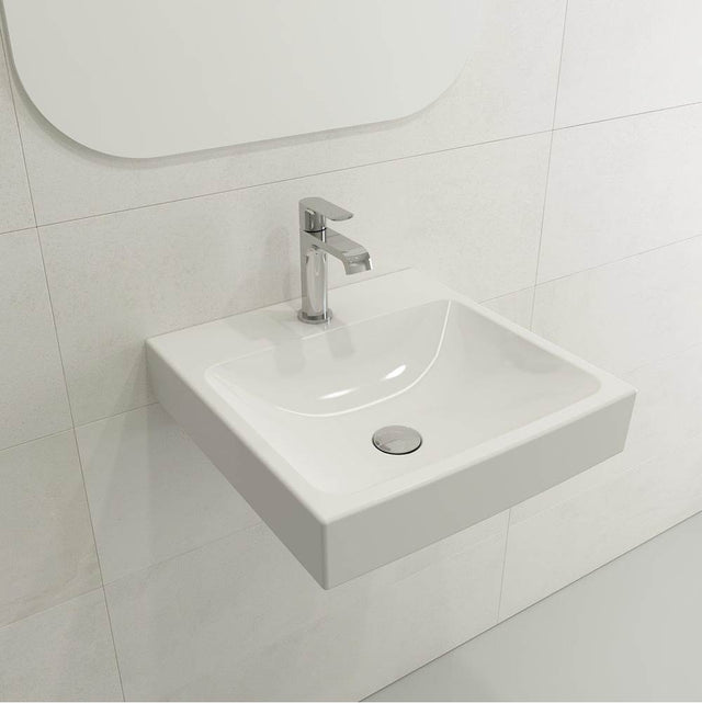 BOCCHI - Scala Arch Wall-Mounted Sink Fireclay 19 in. 1-Hole in White - White
