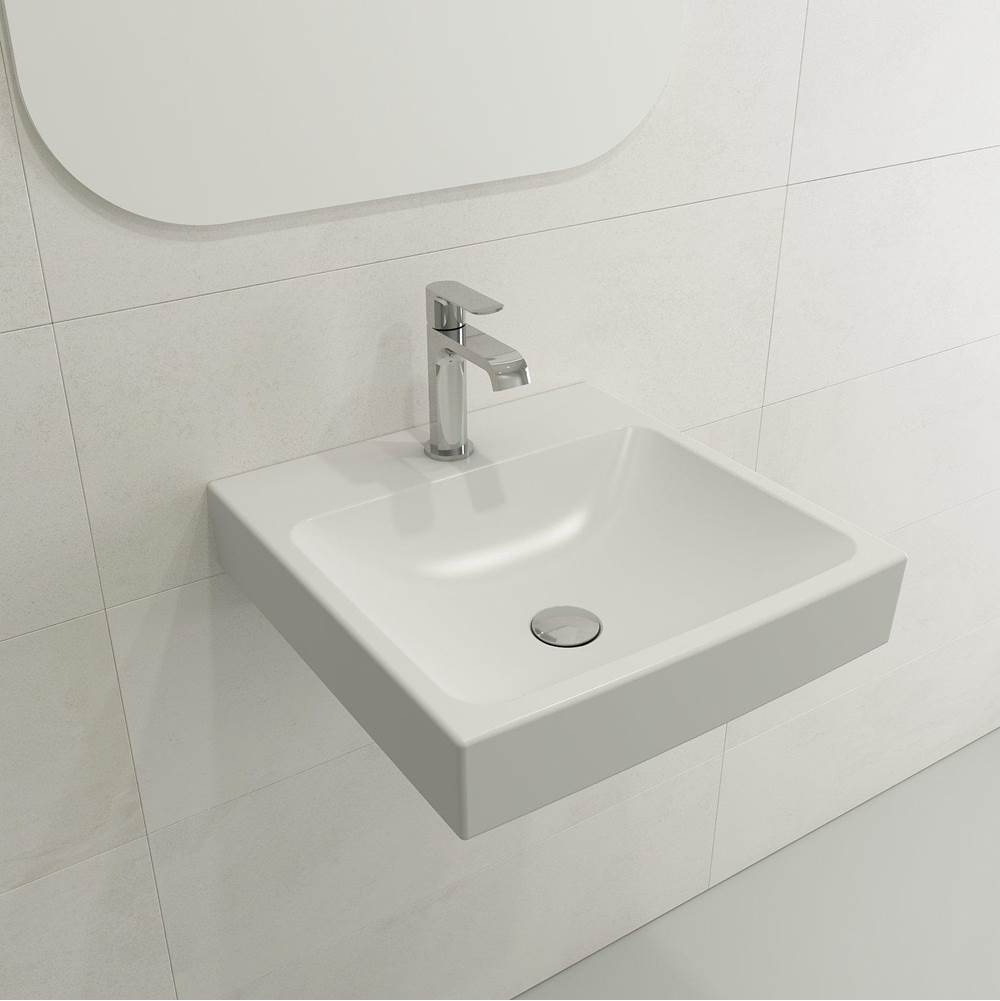 BOCCHI - Scala Arch Wall-Mounted Sink Fireclay 19 in. 1-Hole in Matte White - Matte White