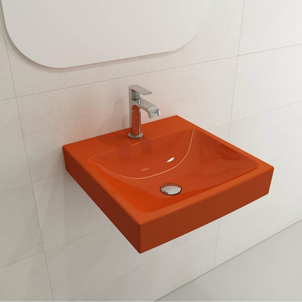 BOCCHI - Scala Arch Wall-Mounted Sink Fireclay 19 in. 1-Hole in Orange - Orange