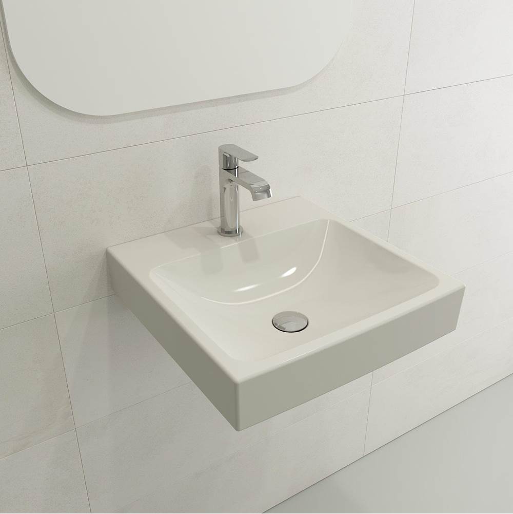 BOCCHI - Scala Arch Wall-Mounted Sink Fireclay 19 in. 1-Hole in Biscuit - Biscuit