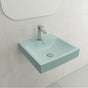 BOCCHI - Scala Arch Wall-Mounted Sink Fireclay 19 in. 1-Hole in Matte Ice Blue - Matte Ice Blue