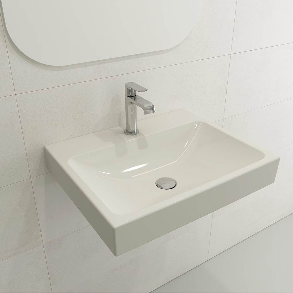 BOCCHI - Scala Arch Wall-Mounted Sink Fireclay 23.75 in. 1-Hole in Biscuit - Biscuit