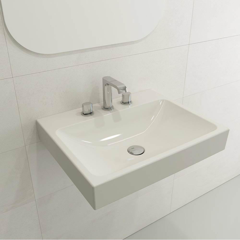 BOCCHI - Scala Arch Wall-Mounted Sink Fireclay 23.75 in. 3-Hole in Biscuit - Biscuit