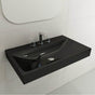 BOCCHI - Scala Arch Wall-Mounted Sink Fireclay 32 in. 3-Hole in Black - Black