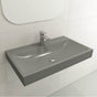 BOCCHI - Scala Arch Wall-Mounted Sink Fireclay 32 in. 1-Hole in Matte Gray - Matte Gray