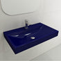 BOCCHI - Scala Arch Wall-Mounted Sink Fireclay 32 in. 1-Hole in Sapphire Blue - Sapphire Blue