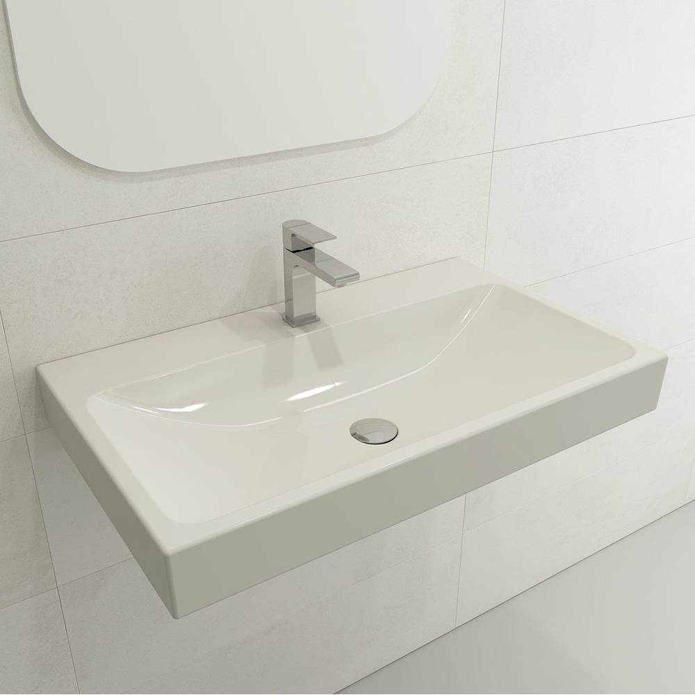 BOCCHI - Scala Arch Wall-Mounted Sink Fireclay 32 in. 1-Hole in Biscuit - Biscuit