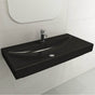 BOCCHI - Scala Arch Wall-Mounted Sink Fireclay 39.75 in. 1-Hole in Matte Black - Matte Black