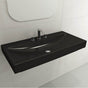BOCCHI - Scala Arch Wall-Mounted Sink Fireclay 39.75 in. 3-Hole in Matte Black - Matte Black