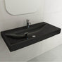 BOCCHI - Scala Arch Wall-Mounted Sink Fireclay 39.75 in. 1-Hole in Black - Black