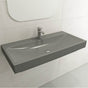 BOCCHI - Scala Arch Wall-Mounted Sink Fireclay 39.75 in. 1-Hole in Matte Gray - Matte Gray