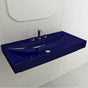 BOCCHI - Scala Arch Wall-Mounted Sink Fireclay 39.75 in. 3-Hole in Sapphire Blue - Sapphire Blue