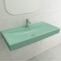 BOCCHI - Scala Arch Wall-Mounted Sink Fireclay 39.75 in. 1-Hole in Matte Mint Green - Matte Mint Green