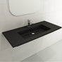 BOCCHI - Ravenna Wall-Mounted Sink Fireclay 40.5 in. 1-Hole with Overflow in Matte Black - Matte Black