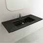 BOCCHI - Ravenna Wall-Mounted Sink Fireclay 40.5 in. 1-Hole with Overflow in Black - Black