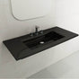 BOCCHI - Ravenna Wall-Mounted Sink Fireclay 40.5 in. 3-Hole with Overflow in Black - Black