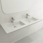 BOCCHI - Ravenna Wall-Mounted Sink Fireclay 48 in. Double Bowl for Two 1-Hole Faucets with Overflows in Matte White - Matte White