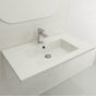 BOCCHI - Ravenna Wall-Mounted Sink Fireclay 32.25 in. 3-Hole with Overflow in White - White