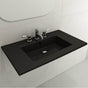 BOCCHI - Ravenna Wall-Mounted Sink Fireclay 32.25 in. 1-Hole with Overflow in Matte Black - Matte Black