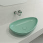BOCCHI - Etna Vessel Fireclay 23.25 in. with Matching Drain Cover in Matte Mint Green - Matte Mint Green