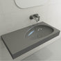 BOCCHI - Etna Wall-Mounted Sink Fireclay 35.5 in. with Matching Drain Cover in Matte Gray - Matte Gray