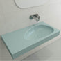 BOCCHI - Etna Wall-Mounted Sink Fireclay 35.5 in. with Matching Drain Cover in Matte Ice Blue - Matte Ice Blue