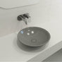 BOCCHI - Venezia Vessel Fireclay 15.75 in. with Matching Drain Cover in Matte Gray - Matte Gray