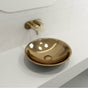 BOCCHI - Venezia Vessel Fireclay 15.75 in. with Matching Drain Cover in Matte Gold - Matte Gold