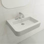 BOCCHI - Parma Wall-Mounted Sink Fireclay 25.5 in. 3-Hole with Overflow in Matte White - Matte White