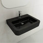 BOCCHI - Parma Wall-Mounted Sink Fireclay 25.5 in. 1-Hole with Overflow in Black - Black
