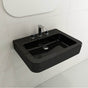 BOCCHI - Parma Wall-Mounted Sink Fireclay 25.5 in. 3-Hole with Overflow in Black - Black