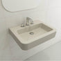 BOCCHI - Parma Wall-Mounted Sink Fireclay 25.5 in. 3-Hole with Overflow in Biscuit - Biscuit